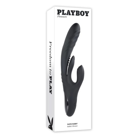 Playboy Pleasure Rapid Rabbit - Wibrator potrojny, silikonowy, 10 trybow
