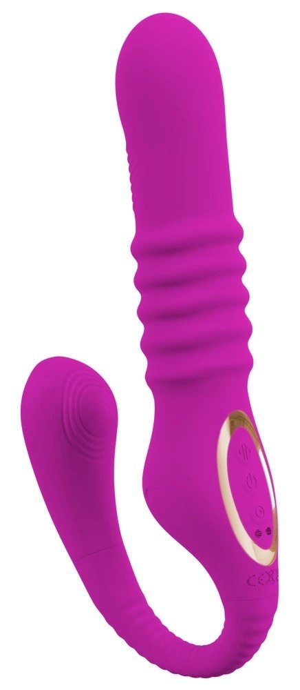 Javida Strap-On Fioletowy 3-funkcyjny, wodoodporny model silikonowy