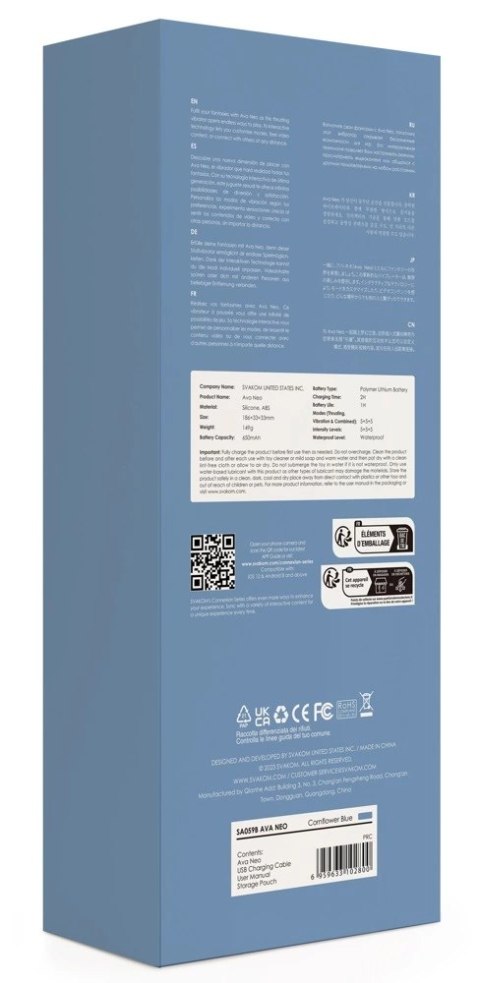 Svakom Ava Neo Cornflower - Wibrator Interaktywny, Aplikacja, Niebieski