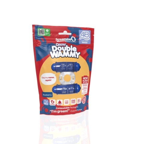 The Screaming O Double Wammy Niebieski Pierścień Podwojny Wibrujący SEBS