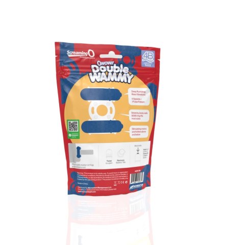 The Screaming O Double Wammy Niebieski Pierścień Podwojny Wibrujący SEBS