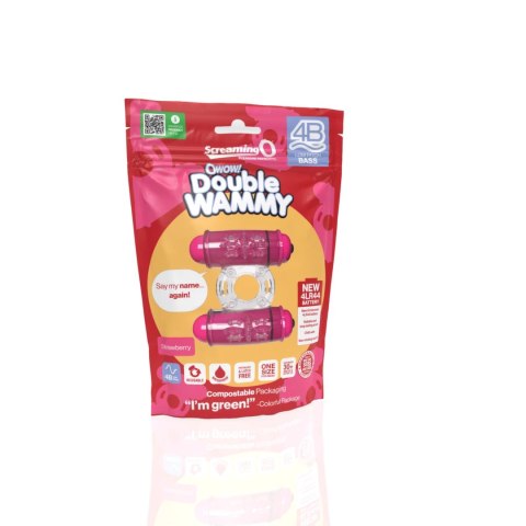 The Screaming O Double Wammy Pink - podwojny wibrujący pierścień SEBS
