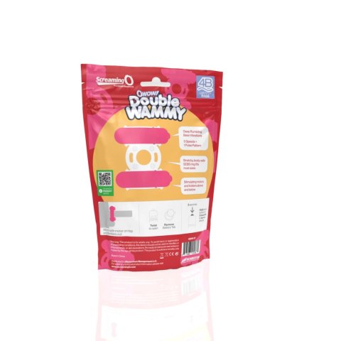 The Screaming O Double Wammy Pink - podwojny wibrujący pierścień SEBS