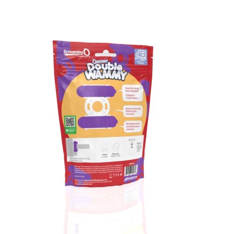 The Screaming O Double Wammy Violet - podwojny pierścień wibracyjny SEBS