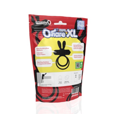 The Screaming O Ohare XL czarny - silikonowy pierścień z 5 trybami pracy