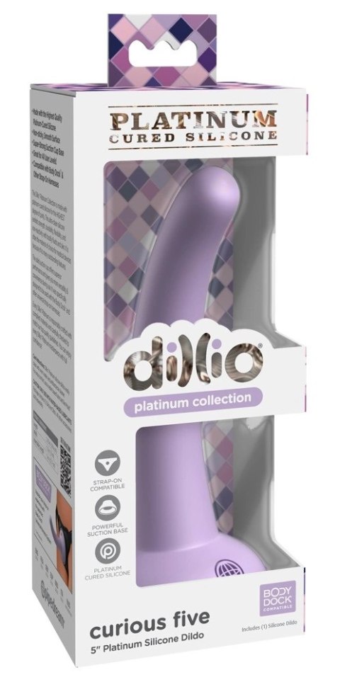 Dillio Platinum Curious Five 14,6 cm silikonowy zakrzywiony fioletowy