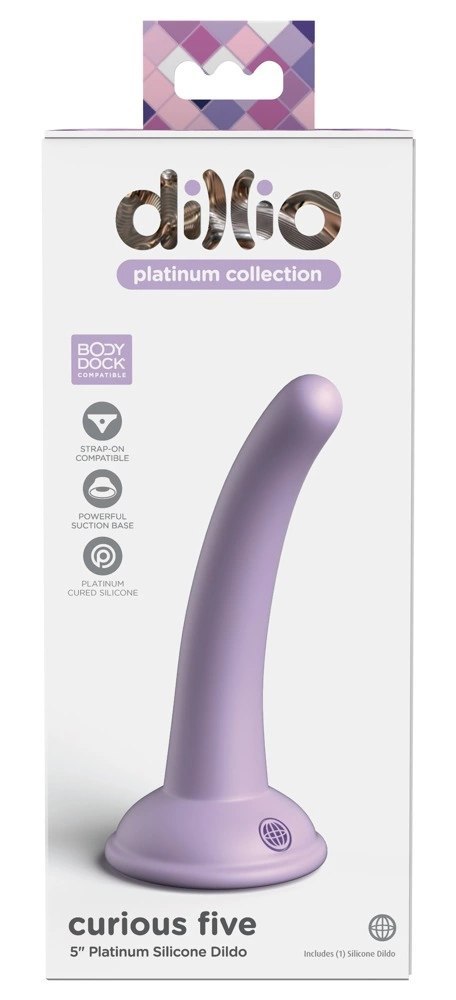Dillio Platinum Curious Five 14,6 cm silikonowy zakrzywiony fioletowy