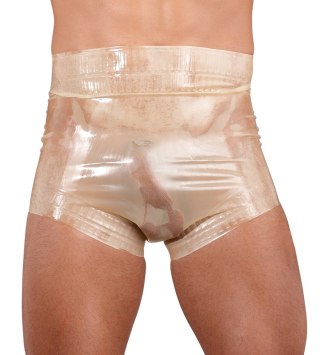Late X Bokserki Lateksowe Przezroczyste 2XL Wysoki Stan Faliste Brzegi