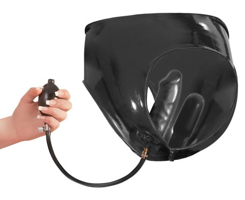 LateX Majtki Lateksowe z Pompką i Podwojnymi Wkładami Czarny S