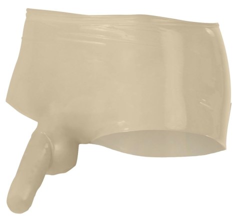 LateX Spodenki męskie przezroczyste S/M z anatomiczną osłoną, lateks