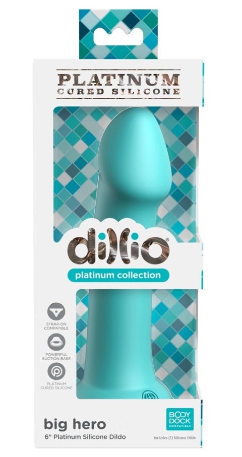Pipedream Dillio Platinum Big Hero 17,2 cm silikonowy model turkusowy
