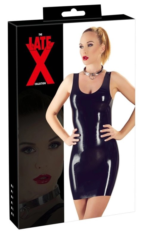 Late X Sukienka Lateksowa Mini Czarna 2XL - Anatomiczny Fason