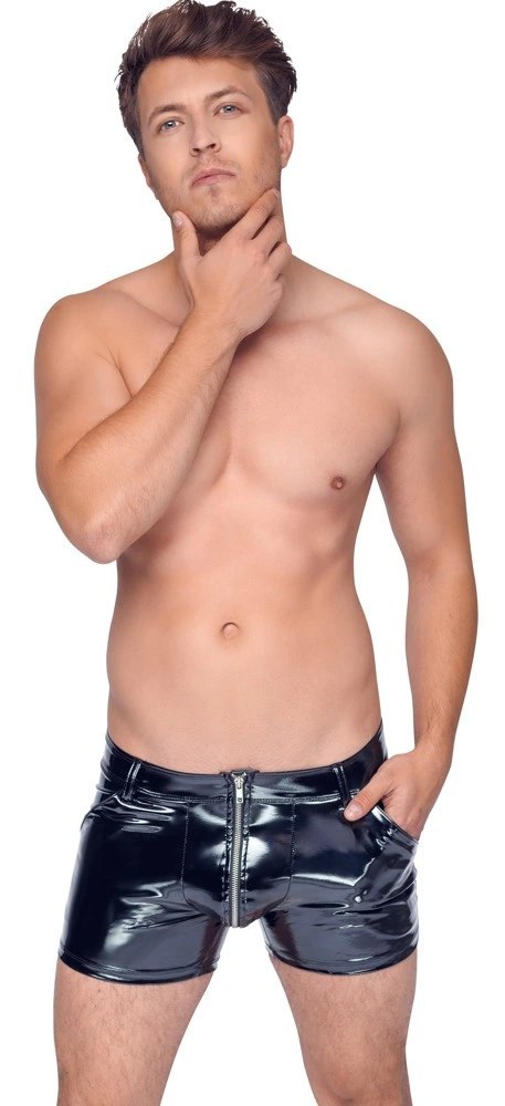 Black Level Bokserki męskie czarny połysk z zamkiem M