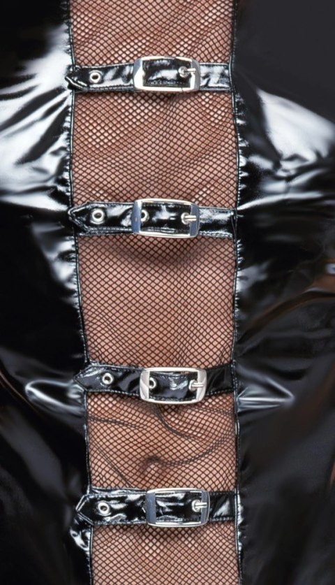 Black Level Koszulka Winylowa M z Siateczką i Klasycznymi Klamrami