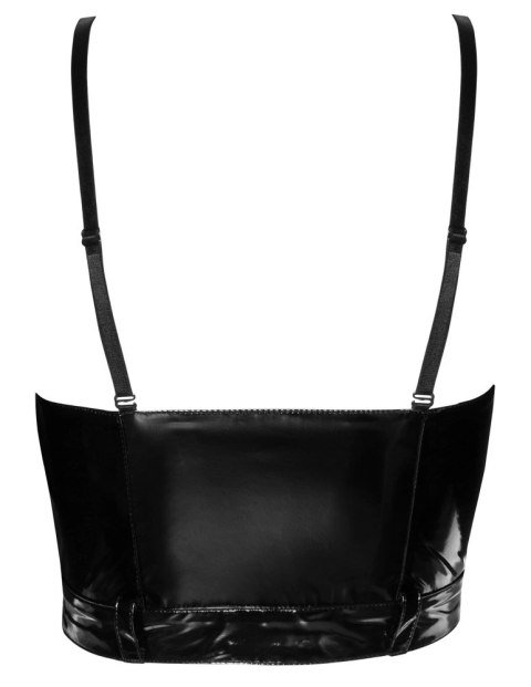 Black Level Top Vinylowy Czarny Zamek Regulowane Ramiączka M