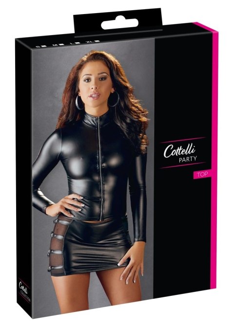 Cottelli PARTY Top Czarny Matowy z Zamkiem M - dopasowany kroj