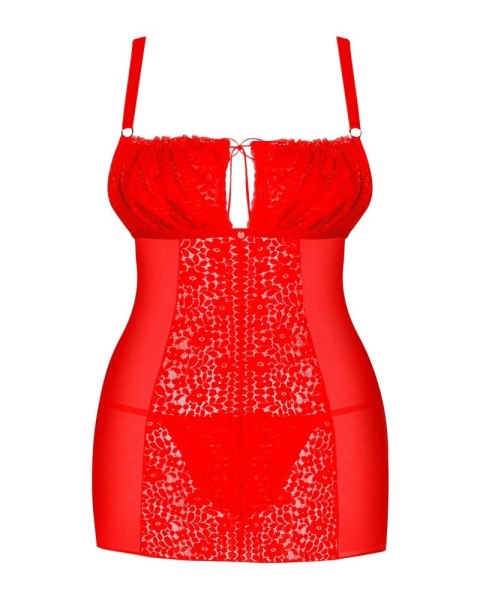 Obsessive Blossmina sukienka czerwona z gorsetowym wiązaniem 4XL/5XL