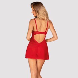 Obsessive Chilisa XL/2XL - Sukienka połprzezroczysta z koronką i stringi