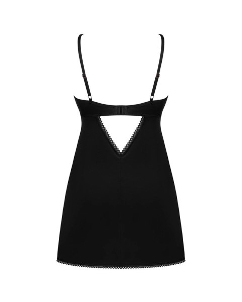 Obsessive Rosenty sukienka czarna z rożową koronką XS/S + stringi