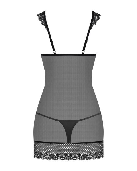 Obsessive Sukienka połprzezroczysta S/M z koronką + stringi czarna