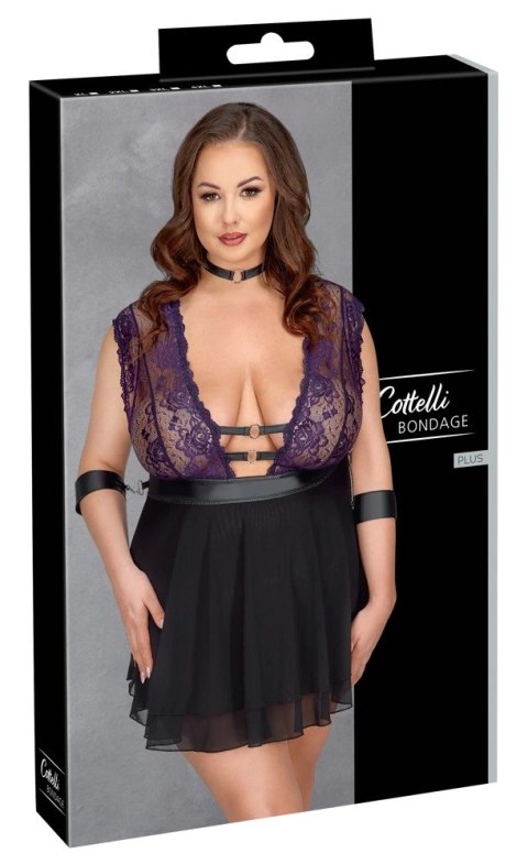 Cottelli Bondage Babydoll Fioletowa Koronka Zestaw 4XL