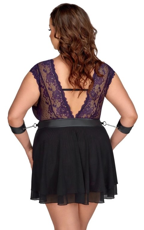 Cottelli Bondage Babydoll Fioletowa Koronka Zestaw 4XL