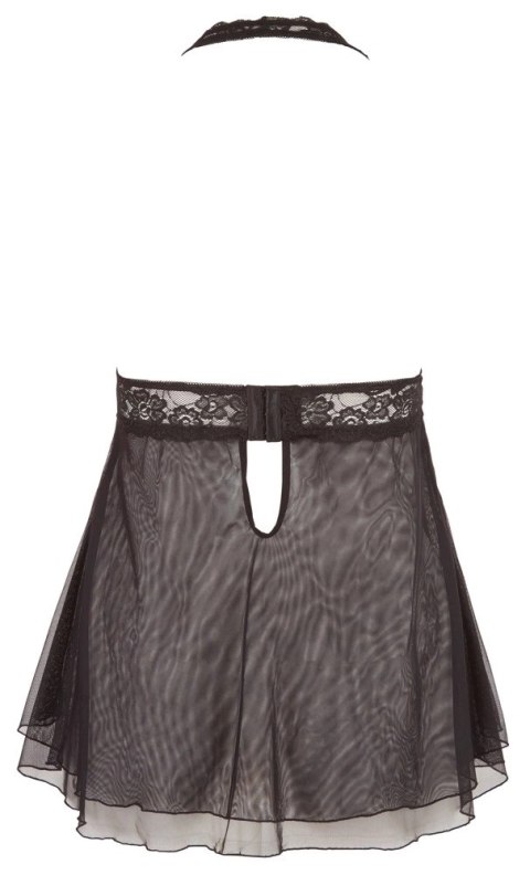 Cottelli Curves babydoll XL czarna z koronką i ozdobną kokardką