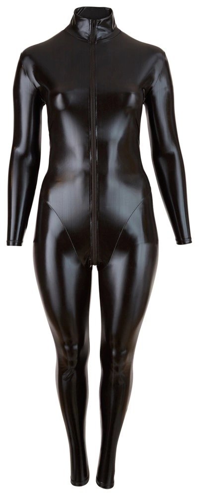 Cottelli Curves kombinezon damski długi, czarny, rozmiar 3XL, dwukierunkowy zamek