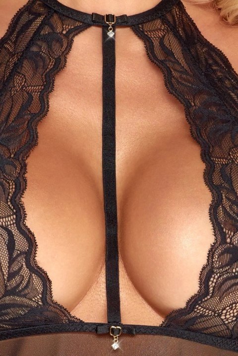 Kissable Haleczka Babydoll z Koronką i Stringami Czarna S/M