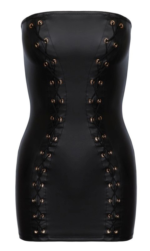 Cottelli PARTY sukienka bez ramiączek czarna matowa L złote oczka