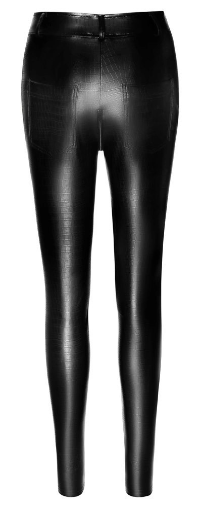 Noir Spodnie damskie Snake Skin S z dwukierunkowym zamkiem w kroku