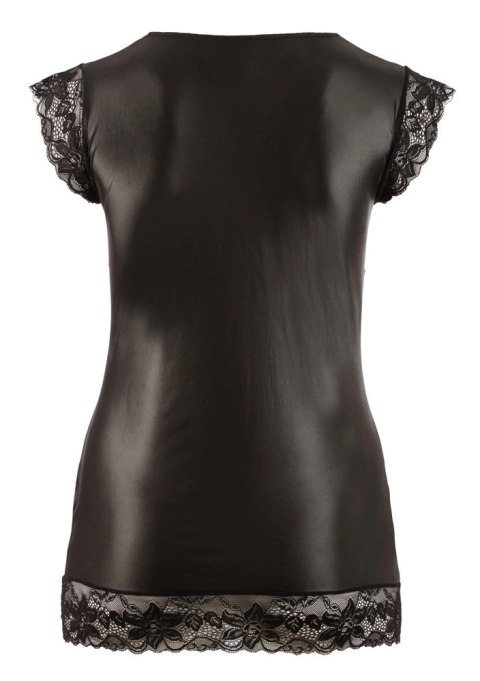 Cottelli CURVES czarna sukienka matowa z koronką 3XL