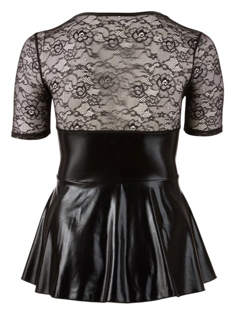 Cottelli Collection CURVES Mini sukienka czarna z czerwonym sznurowaniem XL