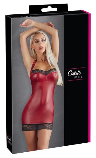 Cottelli PARTY Mini sukienka S czerwona z koronkowymi detalami