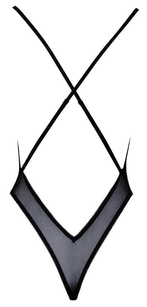 Kissable Body Czarny z Fioletowym Haftem Kwiatowym S/M Regulowane