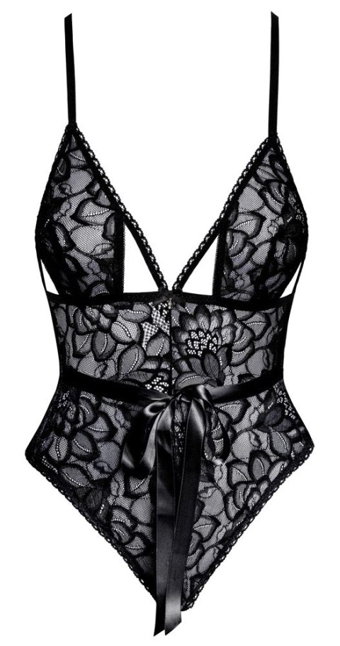 Kissable Body Koronkowe Czarne L/XL z Satynową Kokardą Eleganckie