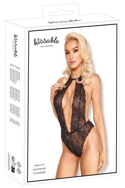 Kissable Body z Czarną Koronką L/XL - Styl Halterneck, Ozdoby
