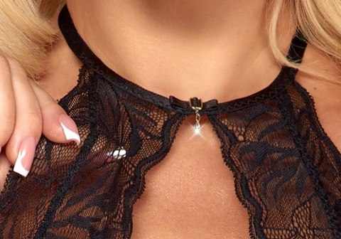 Kissable Body z Czarną Koronką L/XL - Styl Halterneck, Ozdoby