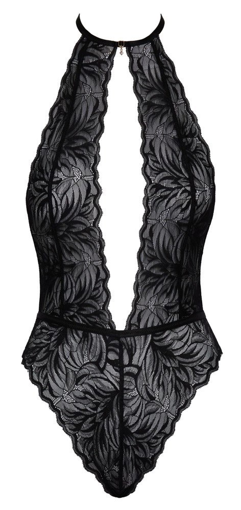 Kissable Body z Czarną Koronką L/XL - Styl Halterneck, Ozdoby