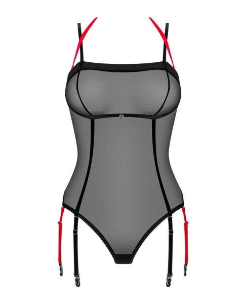 Obsessive Glandez Body połprzezroczyste czarne XL/2XL z odpinanymi paskami