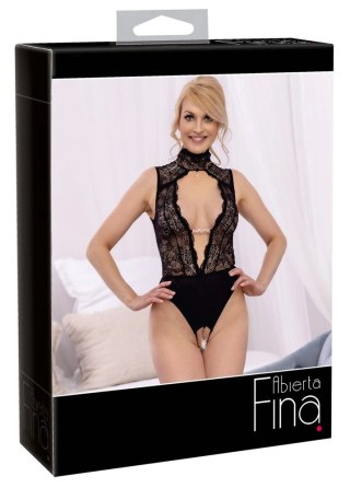 Abierta Fina Body Koronkowe Satynowe M Czarny Łańcuszek Dekoracyjny