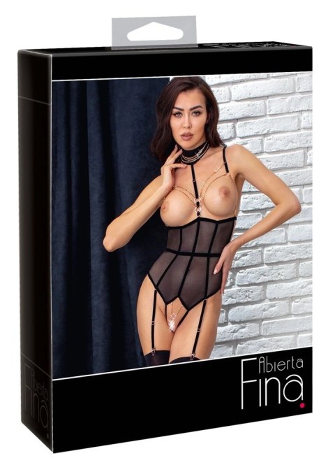 Abierta Fina Body XL z biżuteryjnymi zdobieniami rożowe złoto