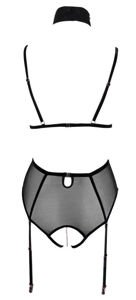 Abierta Fina Body XL z biżuteryjnymi zdobieniami rożowe złoto