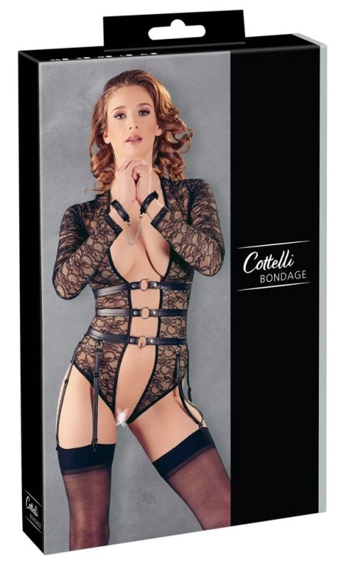 Cottelli Bondage Body z Koronki XL z Regulowanymi Paskami do Pończoch