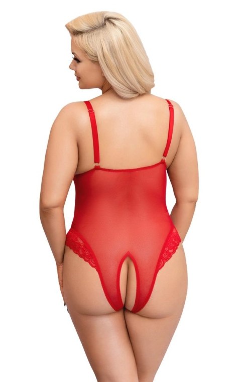 Cottelli CURVES Body czerwone z koronką, otwarta konstrukcja 3XL