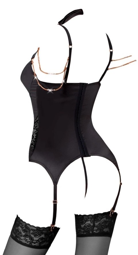 Abierta Fina Koszulka Satynowa z Koronką łańcuszki 75B/S rożowe złoto