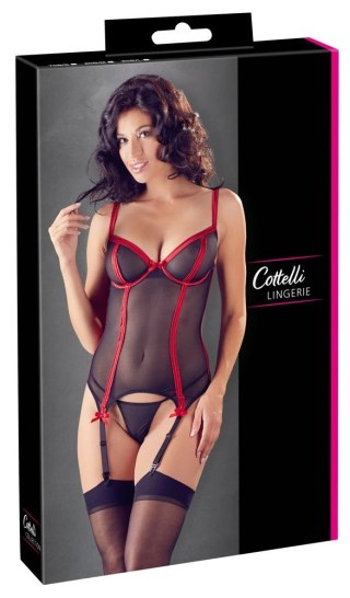 Cottelli Lingerie Koszulka Siateczkowa z Paskami i Stringami 80B/M
