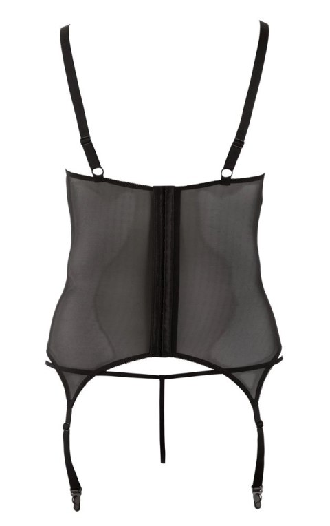 Cottelli Collection Curves koszulka z rozcięciem + stringi 4XL czarna