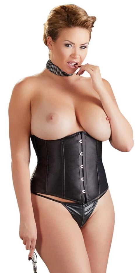 Cottelli Curves Gorset bez miseczek czarny 3XL na haftki