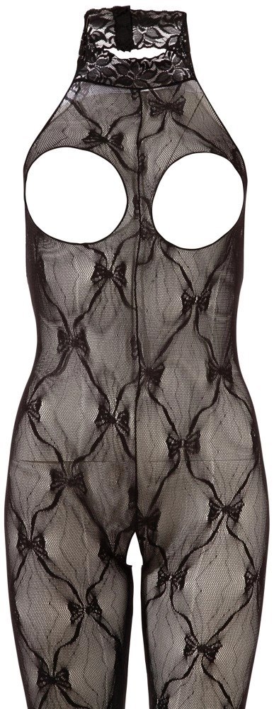 NO:XQSE Czarny Kombinezon Koronkowy Bez Biustu i Bez Krocza S-L